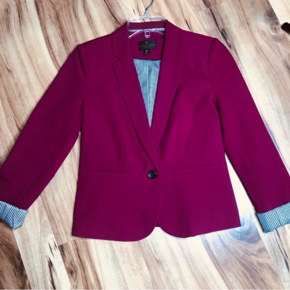 Worthington Black Blazer with Houndstooth Lining | Women’s Work Jacket